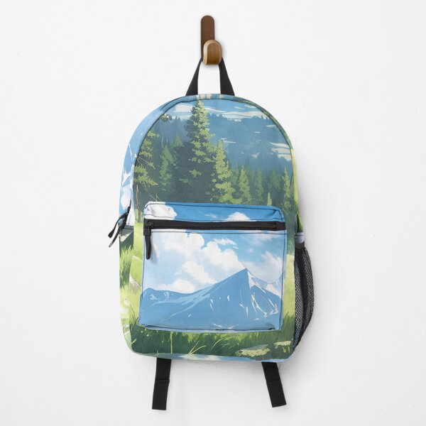 Item preview, Green Forest Mountain Landscape with Snow-Capped Mountains Design designed and sold by Wylveragon.