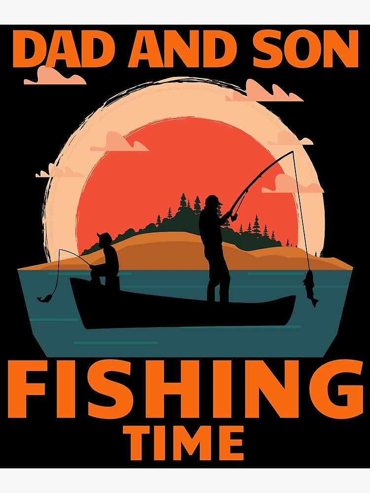 Dad and Son Fishing Time Art Print for Sale by Camzor