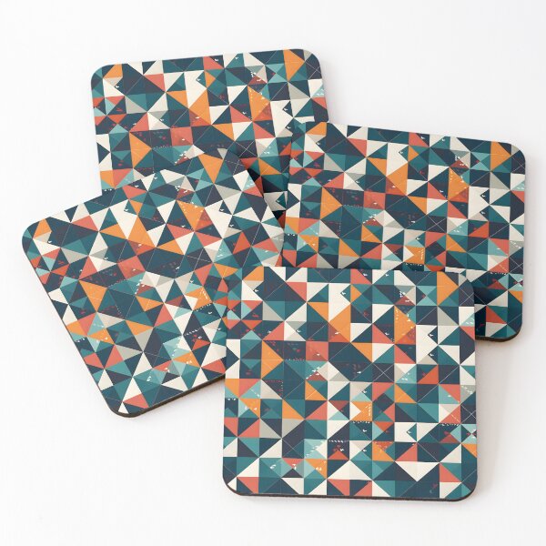 Item preview, Triangle Blue, Orange, White Geometric Tile Pattern designed and sold by Arclight-LLC.