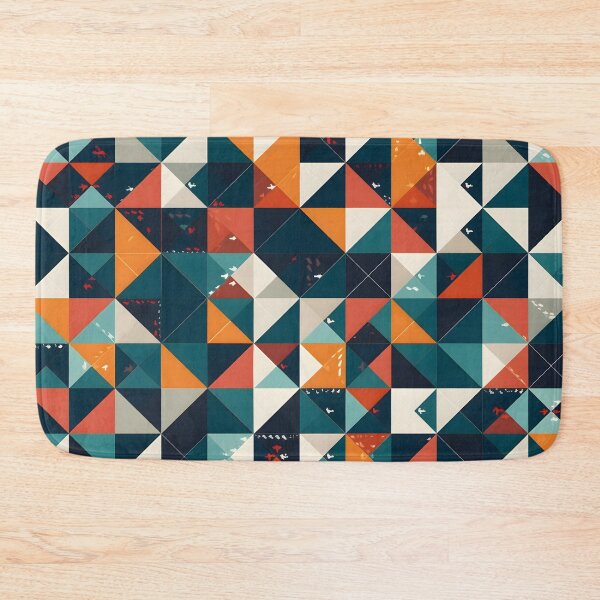 Item preview, Triangle Blue, Orange, White Geometric Tile Pattern designed and sold by Arclight-LLC.