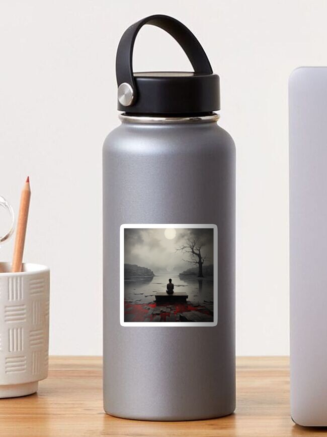 Thumbnail 1 of 3, Sticker, Loneliness - Digital Art designed and sold by Garret Bohl.