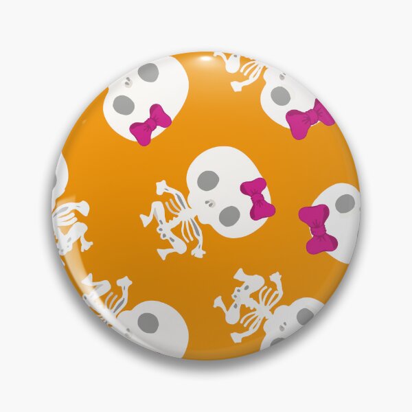 Item preview, Kawaii skeleton cute pink bow orange day of the dead designed and sold by T-Mex.