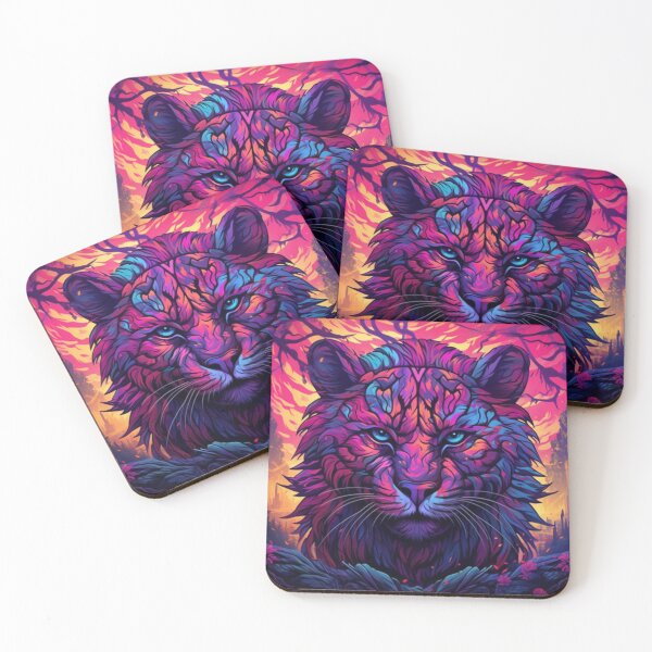 Item preview, Neon and Colorful Tiger Face designed and sold by JojoArtEvo.
