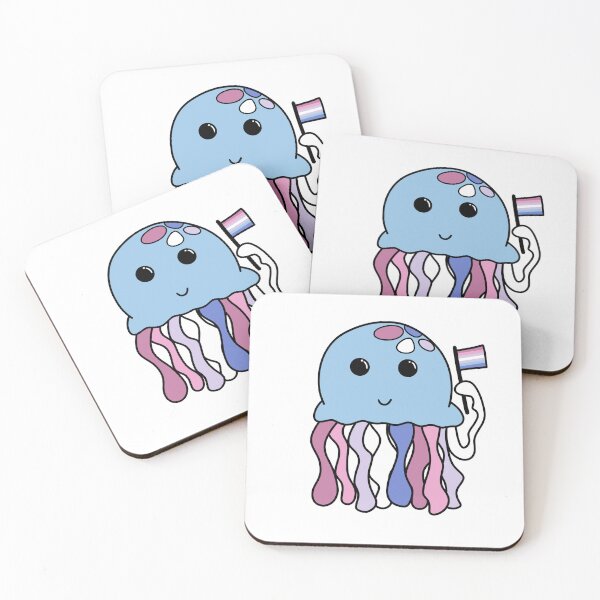 Item preview, Bigender flag jellyfish designed and sold by bookwoof.