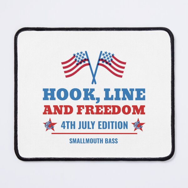 Item preview, Hook, Line, and Freedom Smallmouth Bass 4th July American Flag Fishing Gift designed and sold by lildoodleshirts.