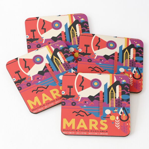 Item preview, Explore Mars Vintage Poster | Voyage Through The Solar System | Visions of the Future designed and sold by ArtAlchemyCo.