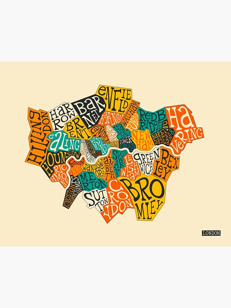LONDON BOROUGHS MAP by JazzberryBlue