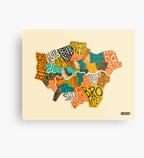 LONDON BOROUGHS MAP Metal Print
