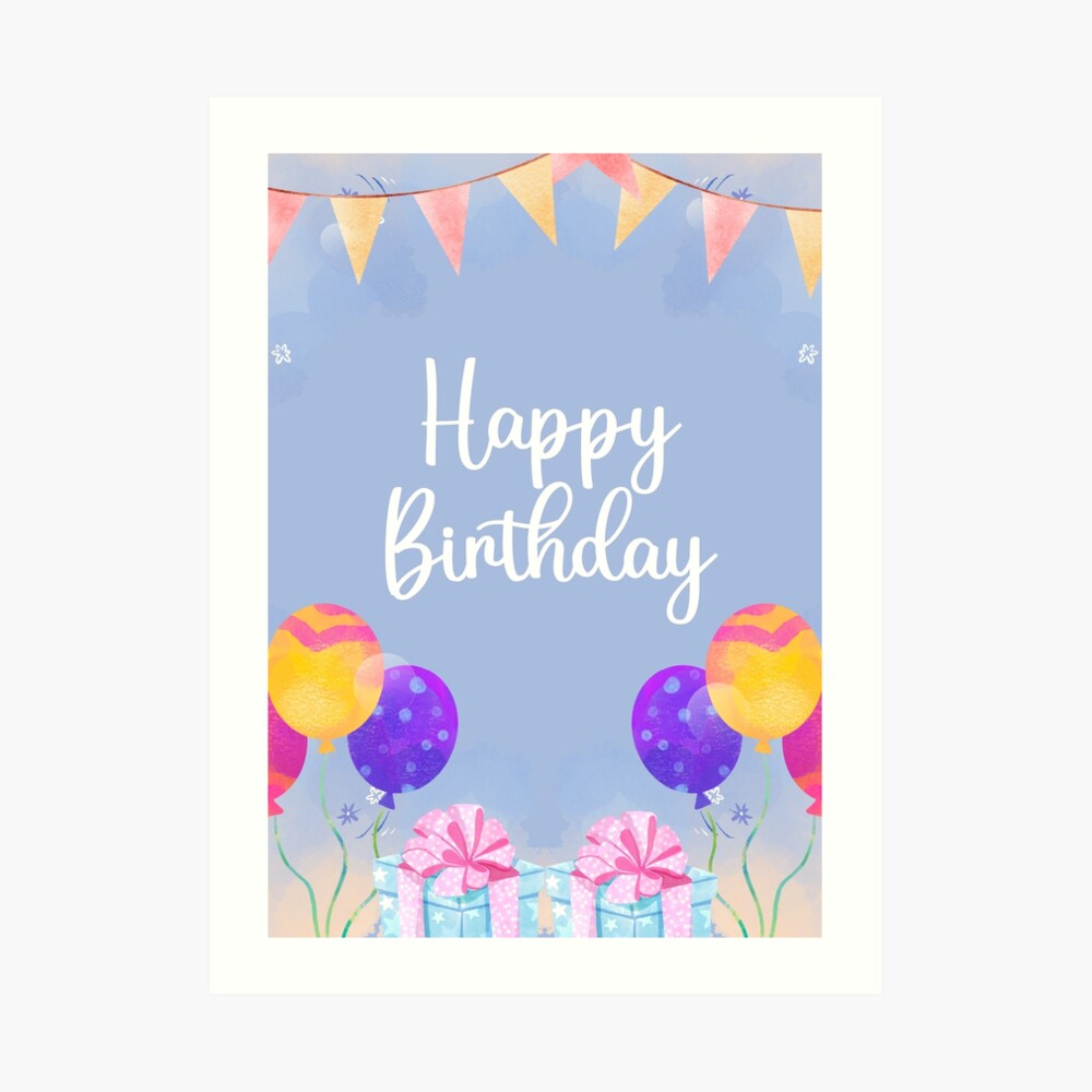 Birthday girl mini greeting card