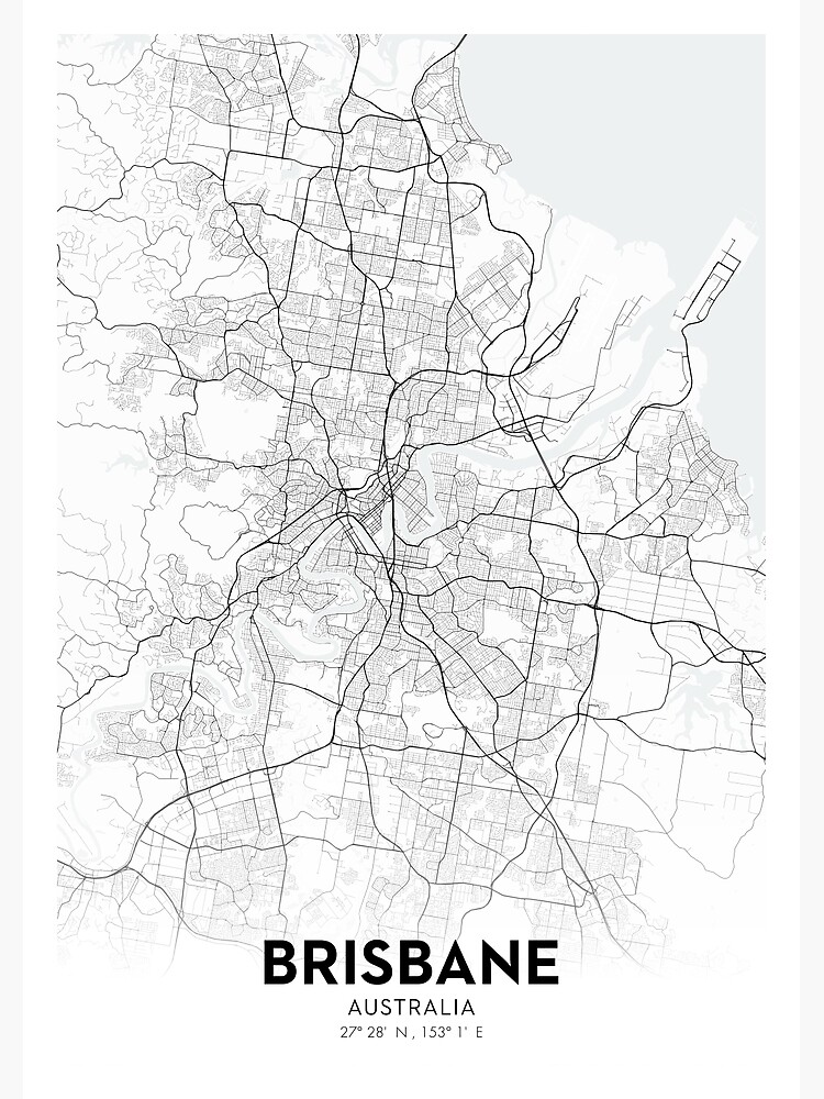 "Brisbane City Map" Poster for Sale by OrtaMaps Redbubble