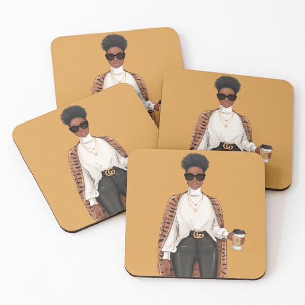 Item preview, Black Woman with a dark coffee designed and sold by melaninblack.