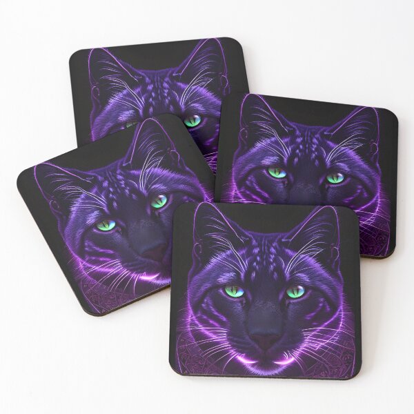 Item preview, nocturnal black cat designed and sold by ArtByte-Studio.