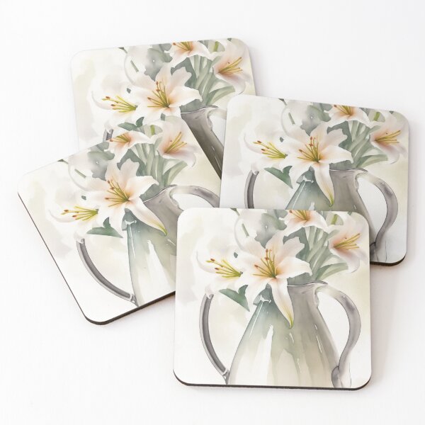 Item preview, Watercolour Jug Of Lillys, Botanical Flowers Painting designed and sold by RossWilson12.