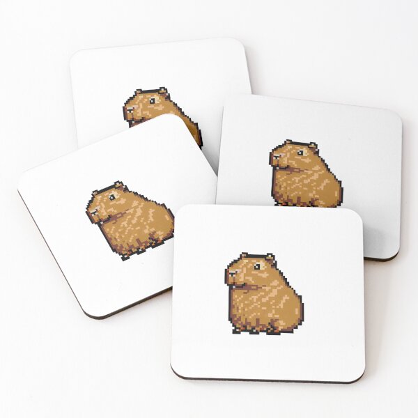 Item preview, Capybara sitting in pixel art designed and sold by GroundhogMs.