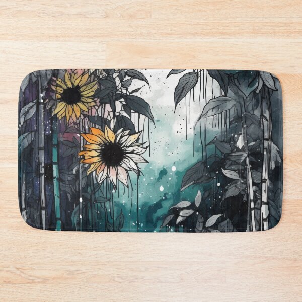 Item preview, Illustration of yellow sunflower and green leaves designed and sold by kusamono-art.