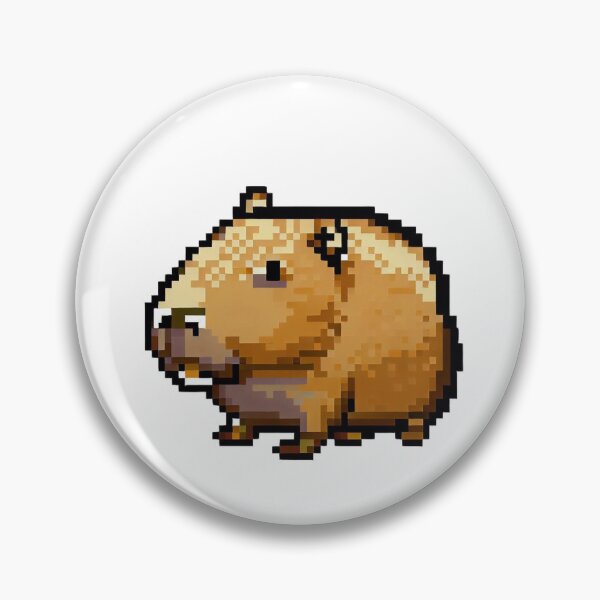 Item preview, Big-headed capybara in pixel art designed and sold by GroundhogMs.
