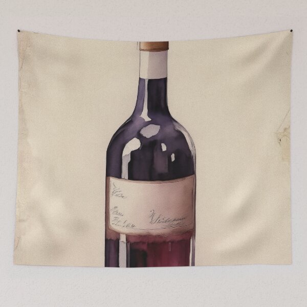 Item preview, Vintage Watercolour Wine Bottle designed and sold by RossWilson12.