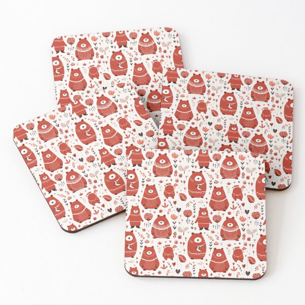 Item preview, Oriental Minimalism - Red Bears, Strawberries and Plants designed and sold by Zandalus.
