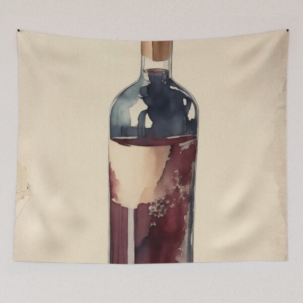 Item preview, Vintage Watercolour Wine Bottle designed and sold by RossWilson12.