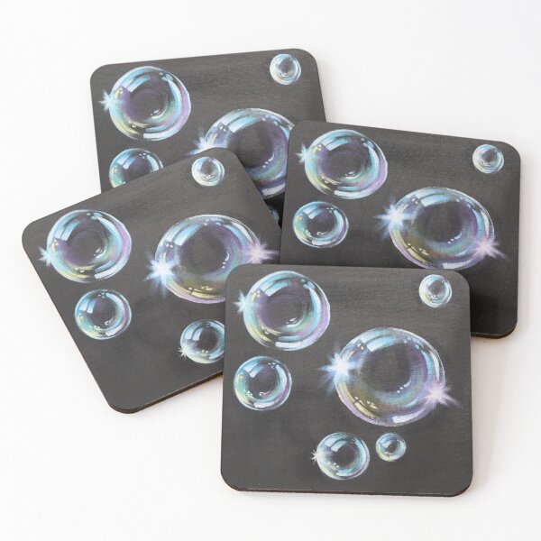 Item preview, Summer fun vibrant colorful  rainbow colors shining soap bubbles  designed and sold by LEILA ART SPACE.