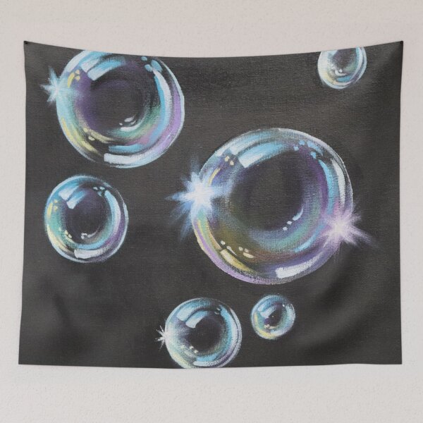 Item preview, Summer fun vibrant colorful  rainbow colors shining soap bubbles  designed and sold by LEILA ART SPACE.