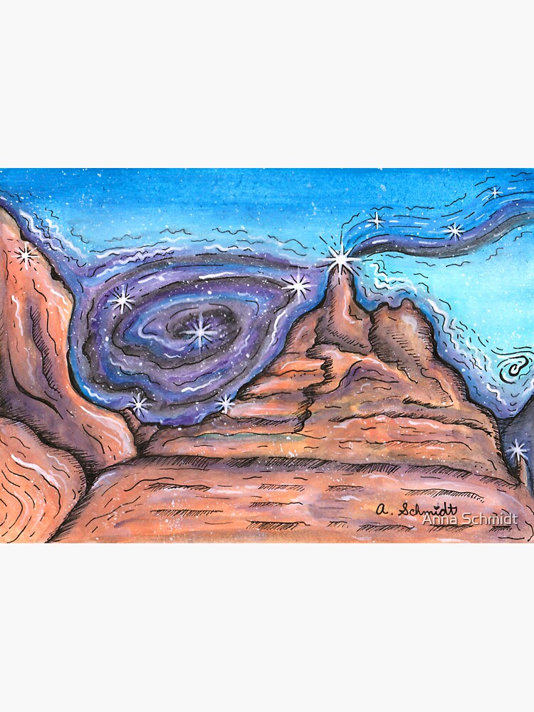 Bell Rock Vortex Sedona Arizona Outer Space Galaxy Sci Fi Surreal Original  Art | Sticker