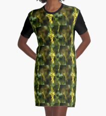 Yellow Flowers Graphic T-Shirt Dress
