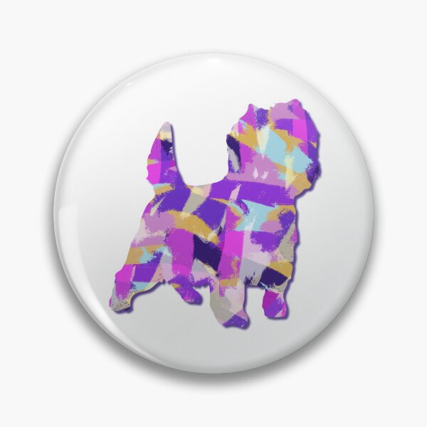 Item preview, Cairn Terrier Dog Silhouette Purple Pink Yellow Blue Design designed and sold by AMSonArt.