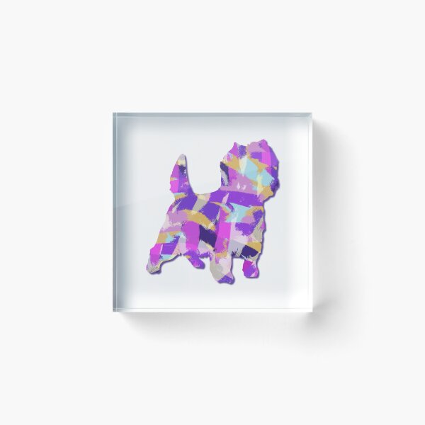 Item preview, Cairn Terrier Dog Silhouette Purple Pink Yellow Blue Design designed and sold by AMSonArt.