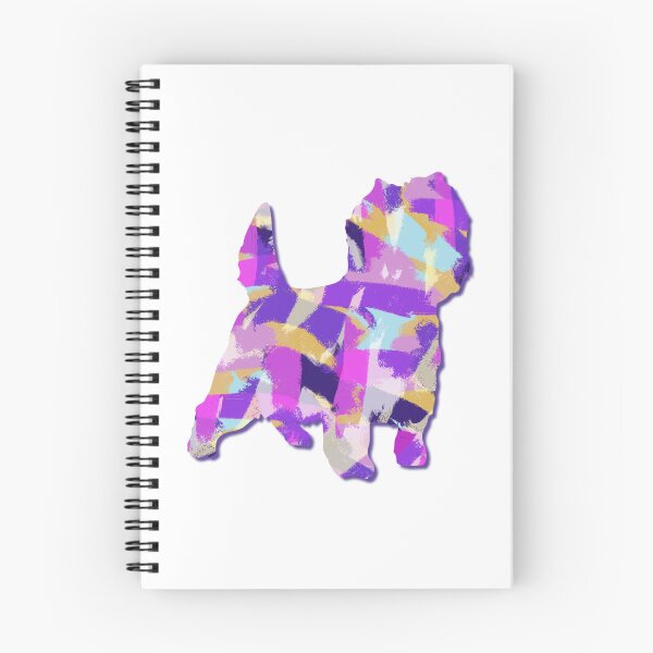Item preview, Cairn Terrier Dog Silhouette Purple Pink Yellow Blue Design designed and sold by AMSonArt.