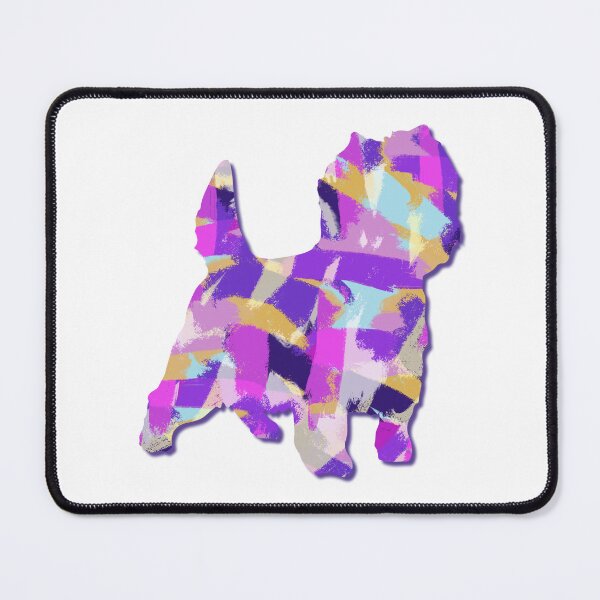 Item preview, Cairn Terrier Dog Silhouette Purple Pink Yellow Blue Design designed and sold by AMSonArt.
