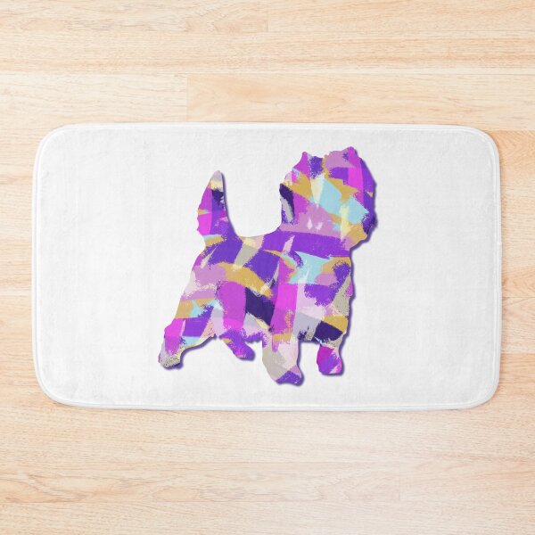 Item preview, Cairn Terrier Dog Silhouette Purple Pink Yellow Blue Design designed and sold by AMSonArt.