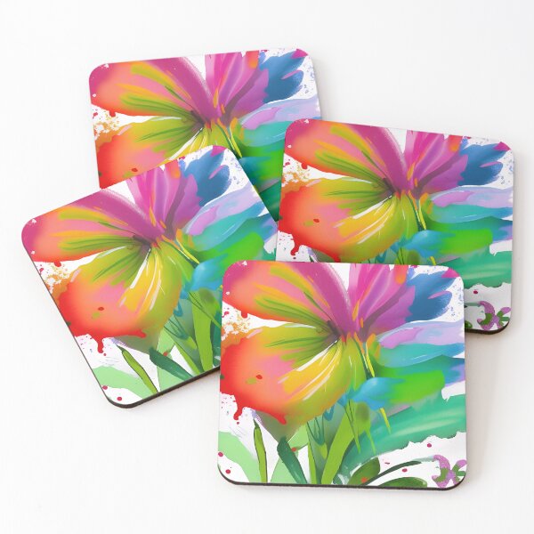 Item preview, Colorful flower alcool ink designed and sold by Jessysparkly.