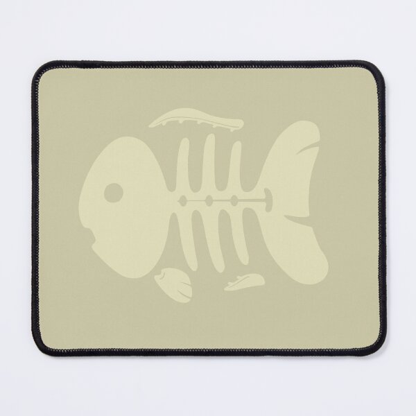 Item preview, Fossil fish ideal for cat bowl mat (pale beige version) designed and sold by AliciaDiamond.
