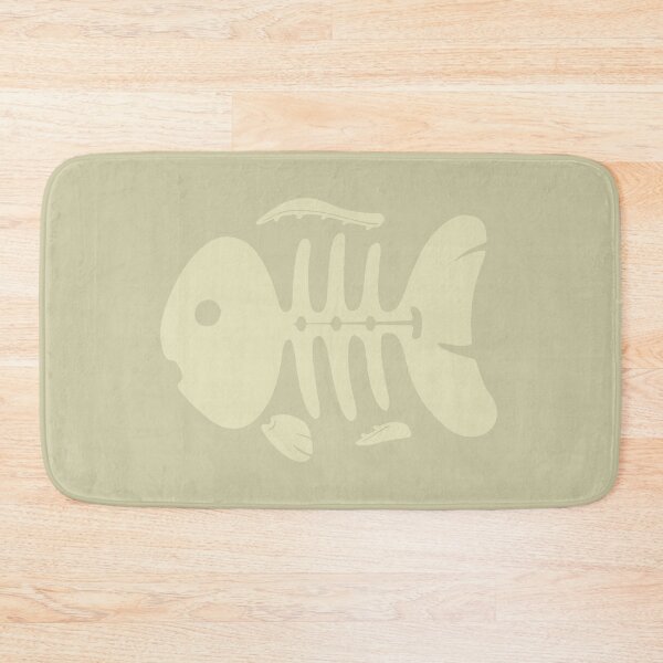 Item preview, Fossil fish ideal for cat bowl mat (pale beige version) designed and sold by AliciaDiamond.