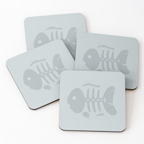 Item preview, Fossil fish ideal for cat bowl mat (dark gray version) designed and sold by AliciaDiamond.