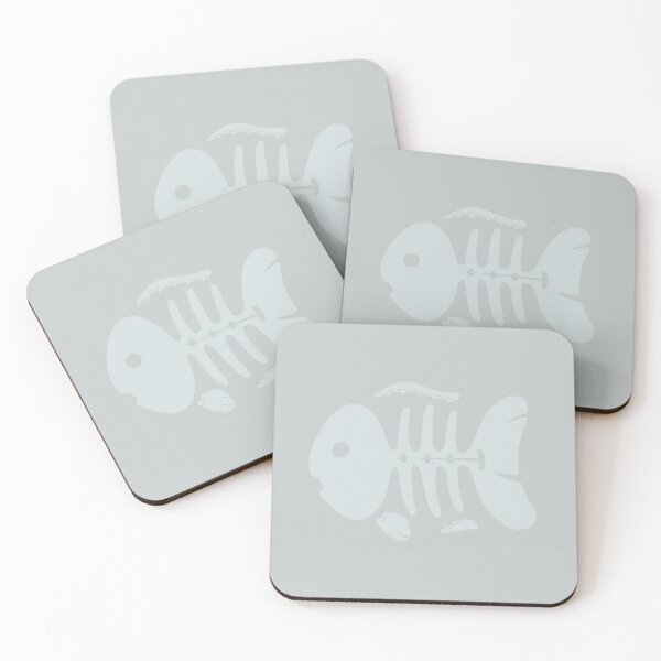 Item preview, Fossil fish ideal for cat bowl mat (light gray version) designed and sold by AliciaDiamond.