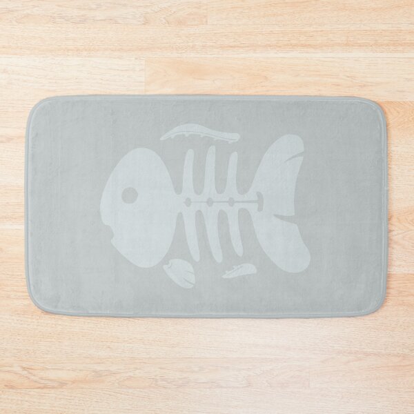 Item preview, Fossil fish ideal for cat bowl mat (light gray version) designed and sold by AliciaDiamond.