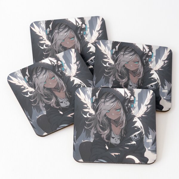 Item preview, City Veil: The Enigmatic Dark Angel Anime Girl designed and sold by TNF-Art.