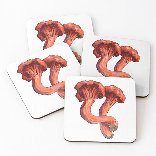 Aperçu de l'œuvre Champignon Chanterelle Rouge Sticker créée et vendue par HoneyBrieeeArt.