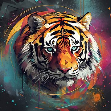 Artwork thumbnail, Tiger Abstract Colorful by garretbohl