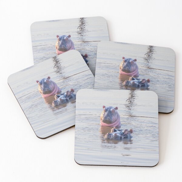 Item preview, Wet Hippos Swimming in a Pond designed and sold by SafariByMarisa.