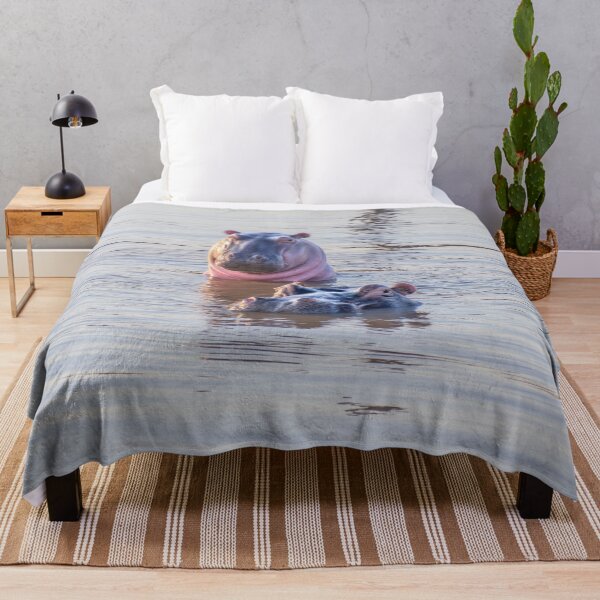 Item preview, Wet Hippos Swimming in a Pond designed and sold by SafariByMarisa.