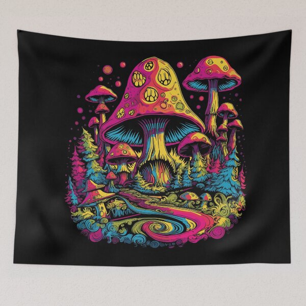 Item preview, Psychedelic Fungi Fantasia: Vibrant Mushroom Design Collection designed and sold by KaonDesign.
