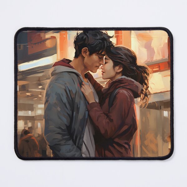 Item preview, Romantic Encounter in Seoul's Bustling Street: Korean Drama Inspired Art with Expressions of Surprise and Romance. designed and sold by InsaneLEDP.