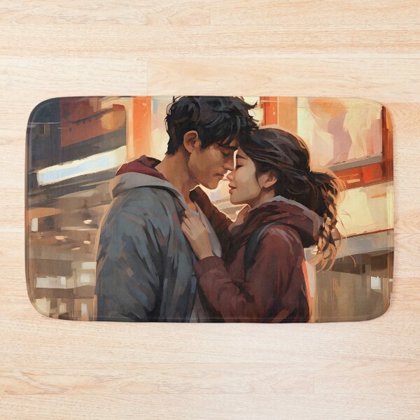 Item preview, Romantic Encounter in Seoul's Bustling Street: Korean Drama Inspired Art with Expressions of Surprise and Romance. designed and sold by InsaneLEDP.