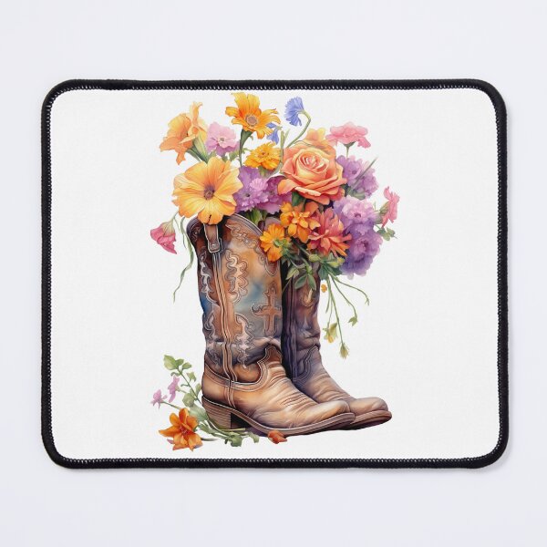 Item preview, Watercolor Cowboy Boots with Blooming Flowers designed and sold by ShopWilPrints.