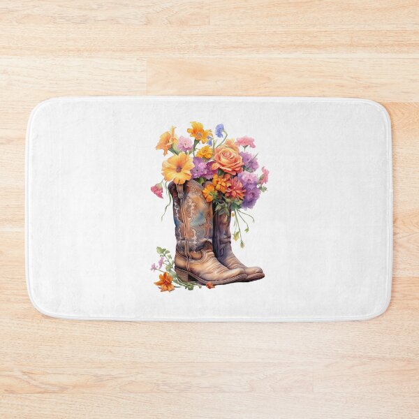 Item preview, Watercolor Cowboy Boots with Blooming Flowers designed and sold by ShopWilPrints.