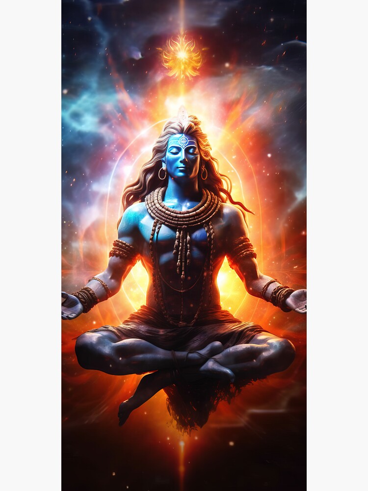 Meditating Shiva stickers // India Art Spiritual Stickers