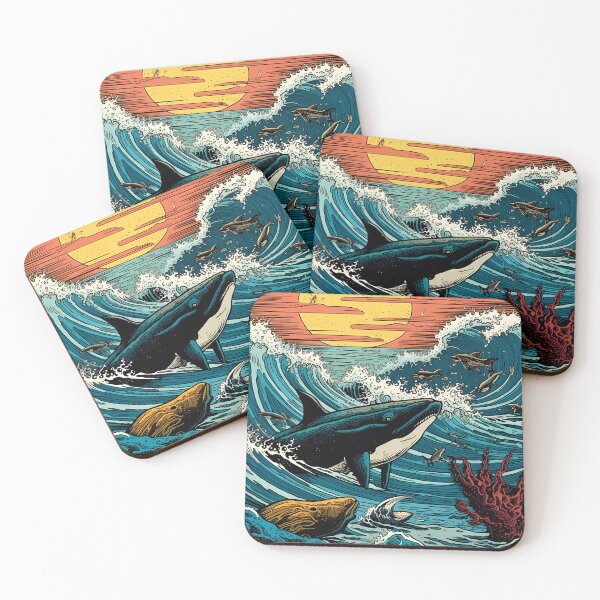 Item preview, Ocean scene with whale designed and sold by ZombiOctopi.